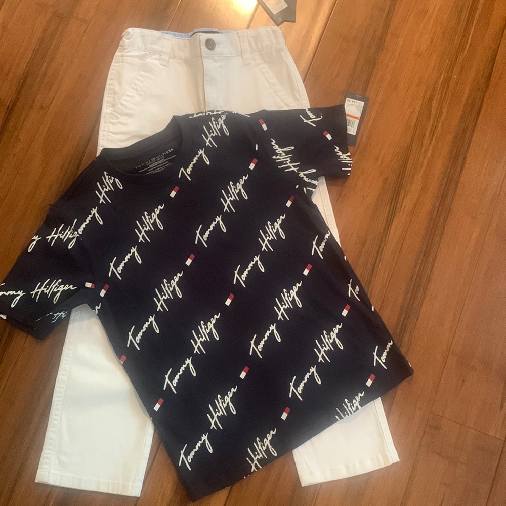 NWT Tommy, Hilfiger T-shirt, and pants set